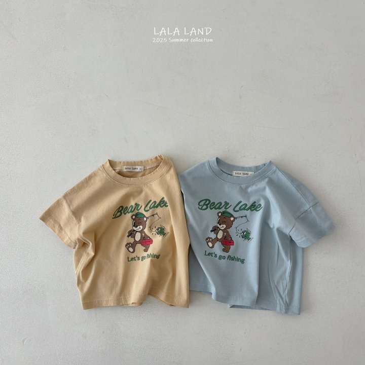Lalaland - Korean Children Fashion - #prettylittlegirls - kids Fishing Bear Tee