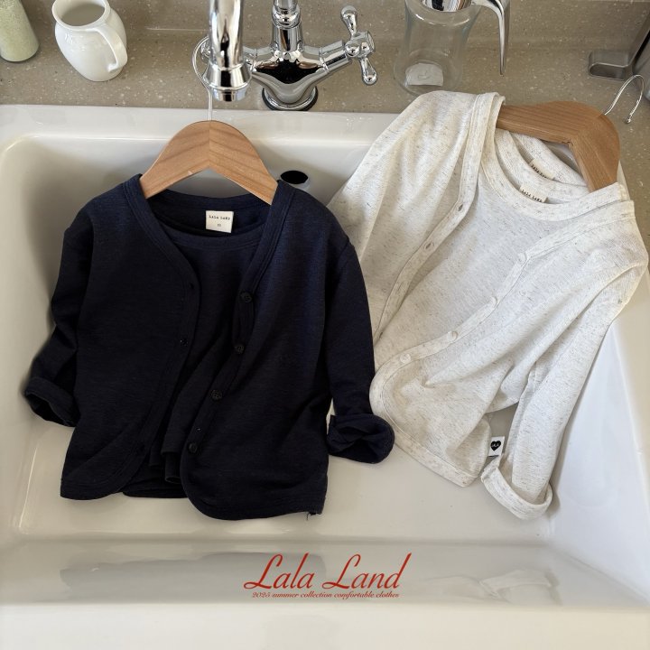 Lalaland - Korean Children Fashion - #toddlerclothing - kids Linen Cardigan Sleeveless Set