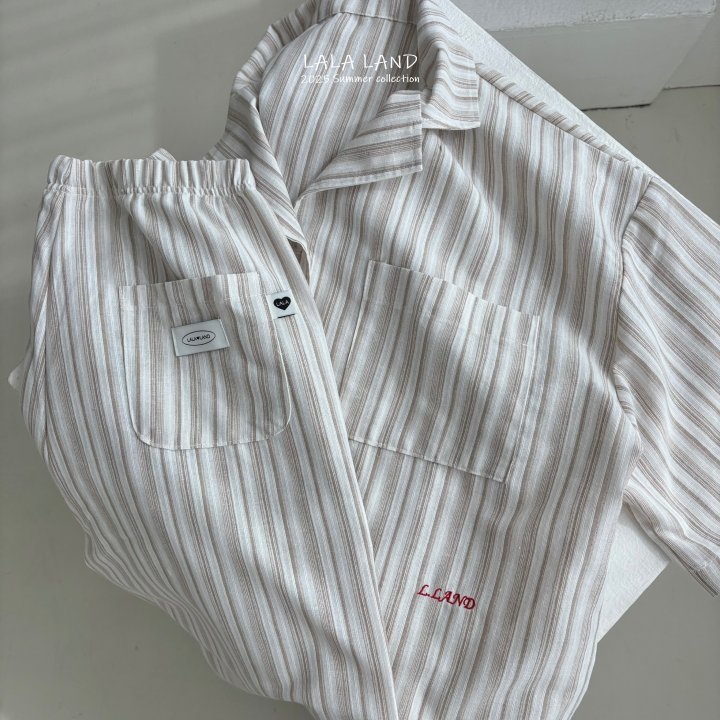 Lalaland - Korean Women Fashion - #momslook - Mom Vertical Stripe Shirt - 4