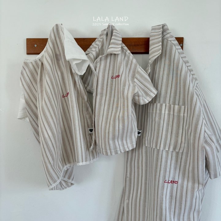 Lalaland - Korean Women Fashion - #vintagekidsstyle - Mom Vertical Stripe Shirt - 7