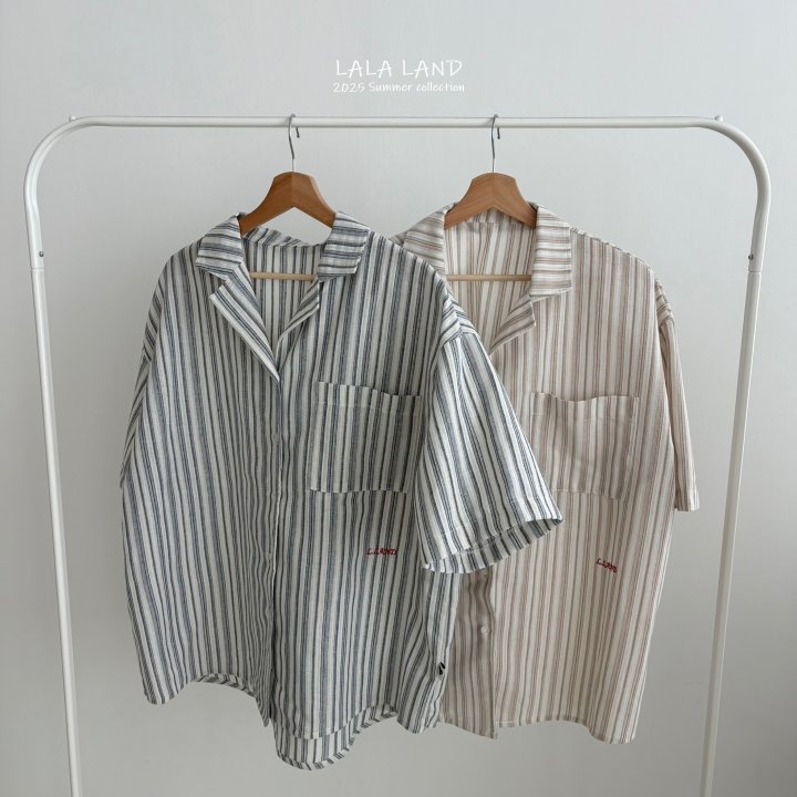 Lalaland - Korean Women Fashion - #womensfashion - Mom Vertical Stripe Shirt