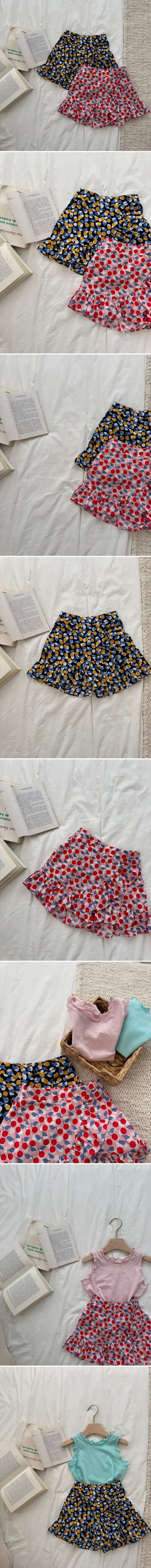 Le petitmot - Korean Children Fashion - #discoveringself - Cherry Skirt Pants - 2