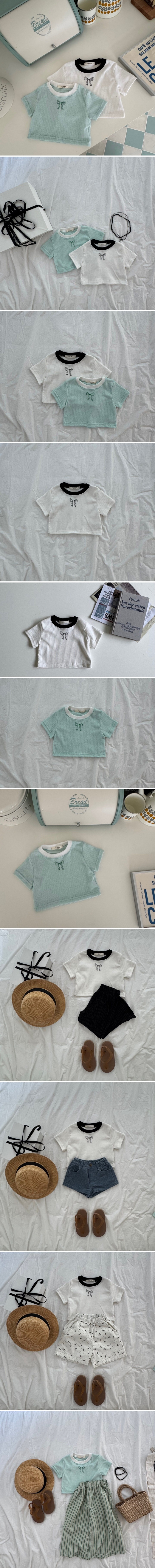 Le petitmot - Korean Children Fashion - #discoveringself - Ribbon Crop Tee - 2
