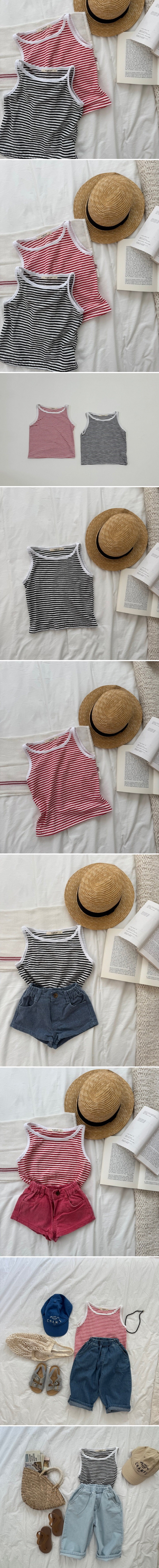 Le petitmot - Korean Children Fashion - #magicofchildhood - Stripe Lip Sleeveless - 2