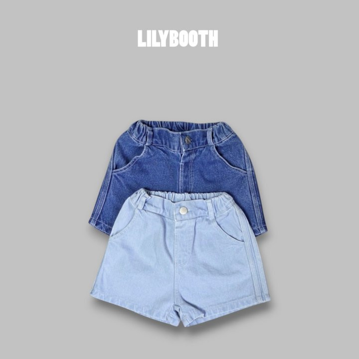 Lilybooth - Korean Children Fashion - #Kfashion4kids - Line Denim Shorts