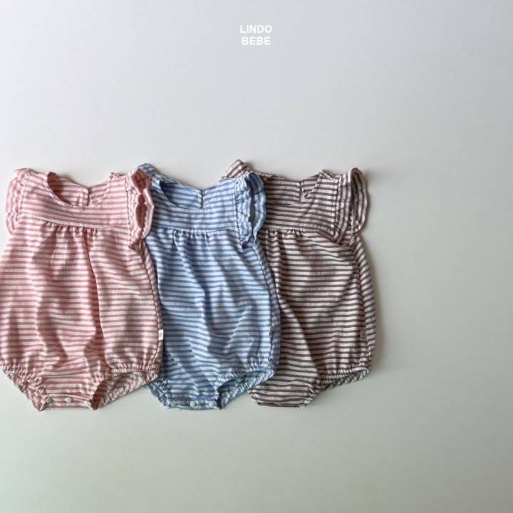 Lindo - Korean Baby Fashion - #babyboutique - Bebe Frill Stripe Suit - 2