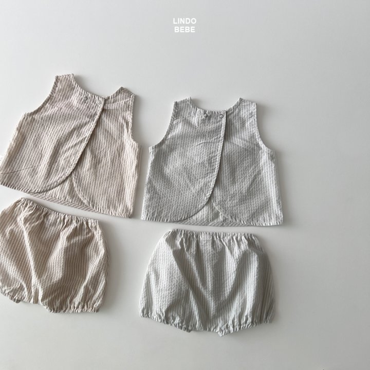 Lindo - Korean Baby Fashion - #babyboutique - Bebe Summer Set (Back-Slit Sleeveless Blouse + Bloomer) - 8