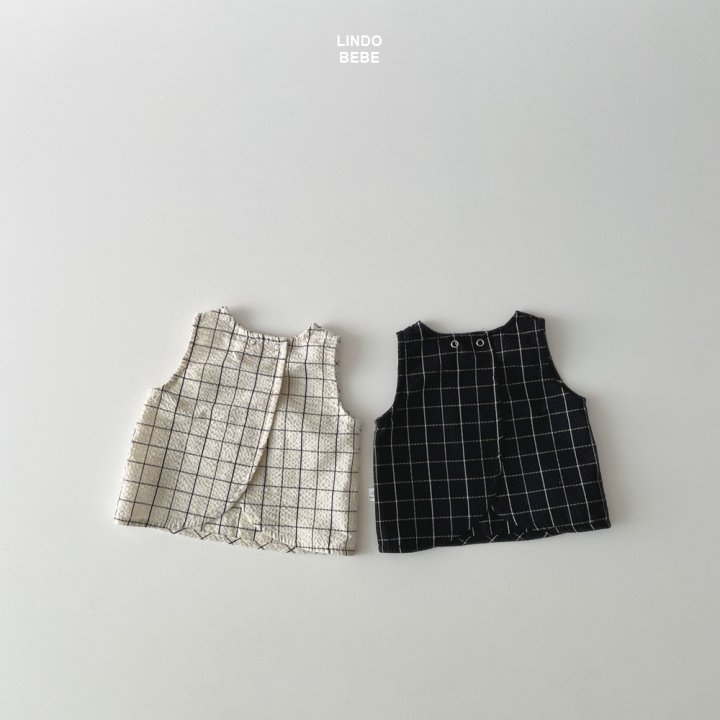 Lindo - Korean Baby Fashion - #babyboutique - Bebe Modern Check Sleeveless Blouse - 6