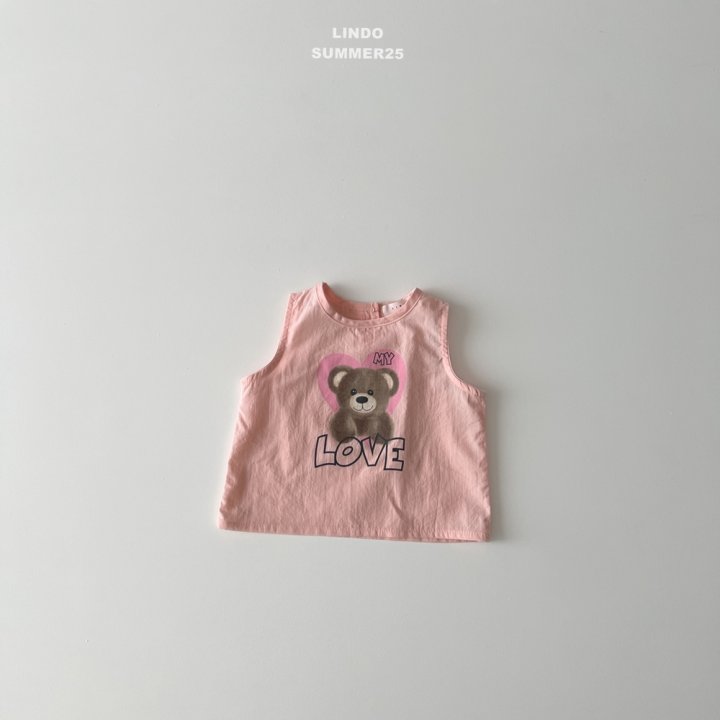 Lindo - Korean Baby Fashion - #babyboutiqueclothing - Love Bear Sleeveless - 3
