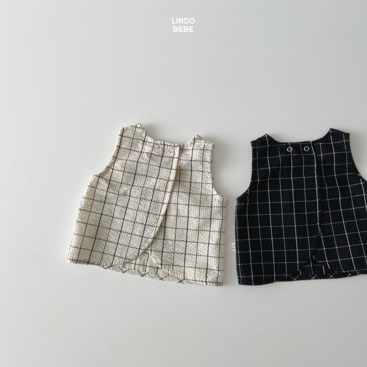Lindo - Korean Baby Fashion - #babyboutiqueclothing - Bebe Modern Check Sleeveless Blouse - 7