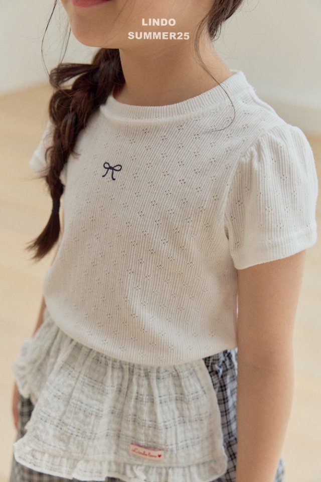 Lindo - Korean Baby Fashion - #babyclothing - Eyelet Ribbon Tee - 10