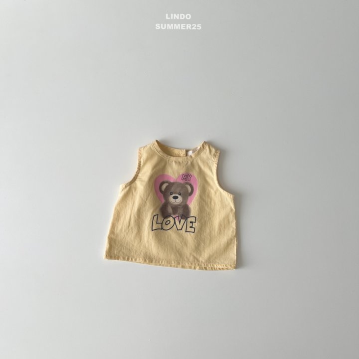 Lindo - Korean Baby Fashion - #babyboutiqueclothing - Love Bear Sleeveless - 4