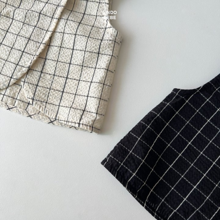 Lindo - Korean Baby Fashion - #babyclothing - Bebe Modern Check Sleeveless Blouse - 8