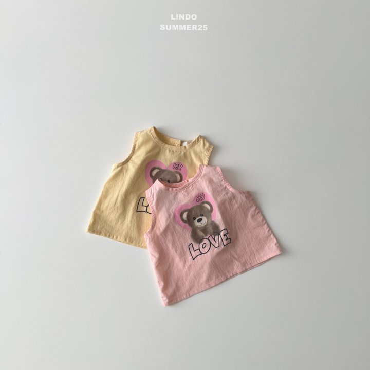 Lindo - Korean Baby Fashion - #babyfashion - Love Bear Sleeveless - 5