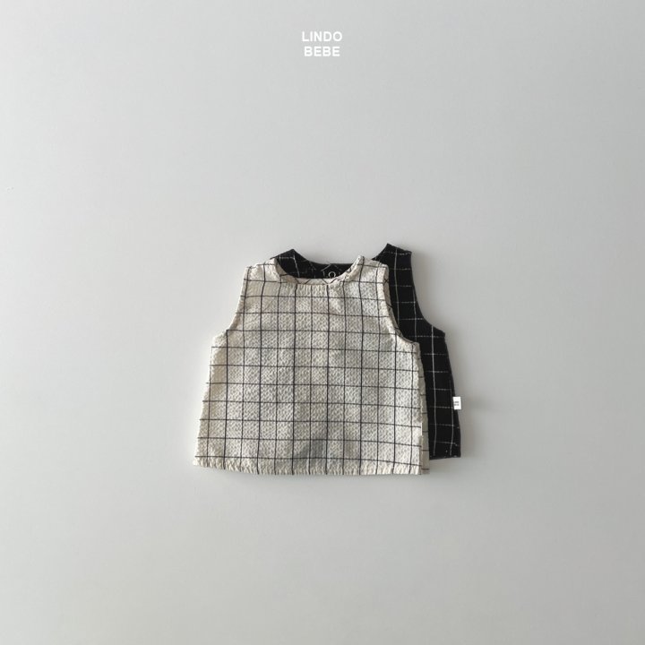 Lindo - Korean Baby Fashion - #babyfever - Bebe Modern Check Sleeveless Blouse - 10