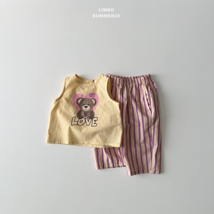 Lindo - Korean Baby Fashion - #babygirlfashion - Love Bear Sleeveless - 7