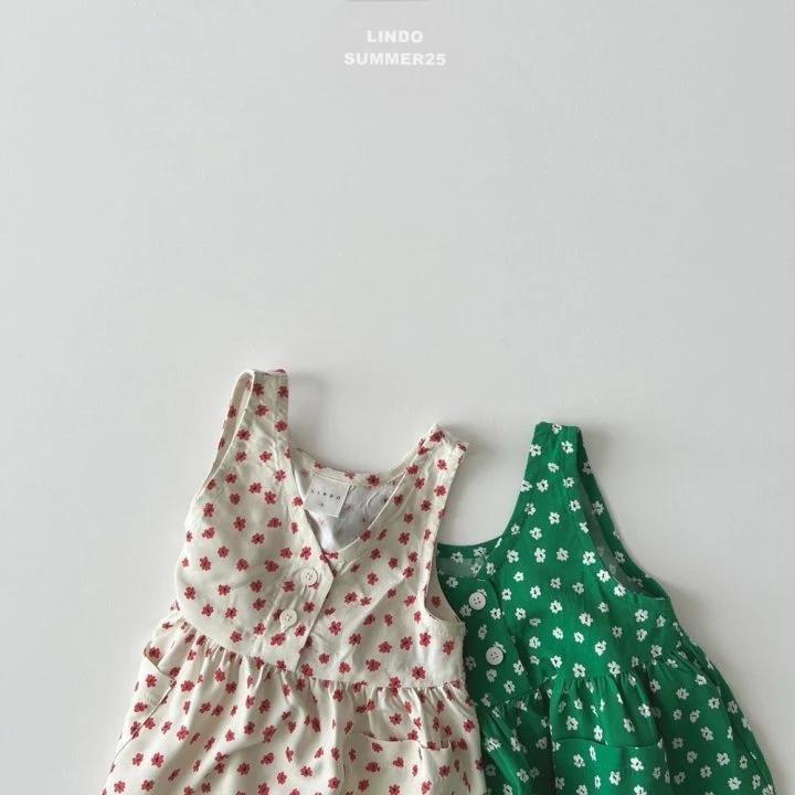 Lindo - Korean Baby Fashion - #babygirlfashion - V-Flower Dress - 2