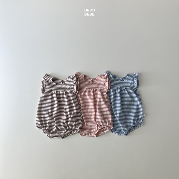 Lindo - Korean Baby Fashion - #babygirlfashion - Bebe Frill Stripe Suit - 7