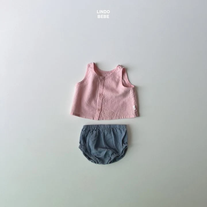 Lindo - Korean Baby Fashion - #babygirlfashion - Bebe Button Linen Sleeveless - 5