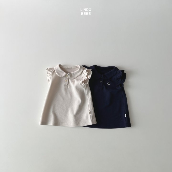 Lindo - Korean Baby Fashion - #babygirlfashion - Bebe Marine Collar One-piece (Solid)