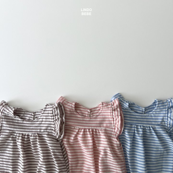 Lindo - Korean Baby Fashion - #babylifestyle - Bebe Frill Stripe Suit - 8
