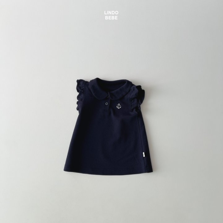 Lindo - Korean Baby Fashion - #babyoninstagram - Bebe Marine Collar One-piece (Solid) - 3