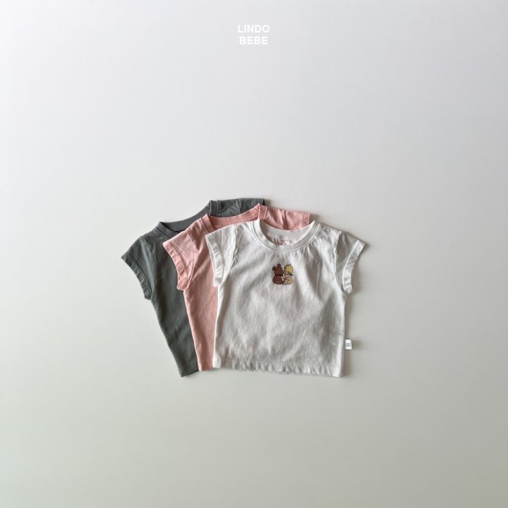 Lindo - Korean Baby Fashion - #babyoninstagram - Bebe Hug Bear Short Sleeve Tee - 2