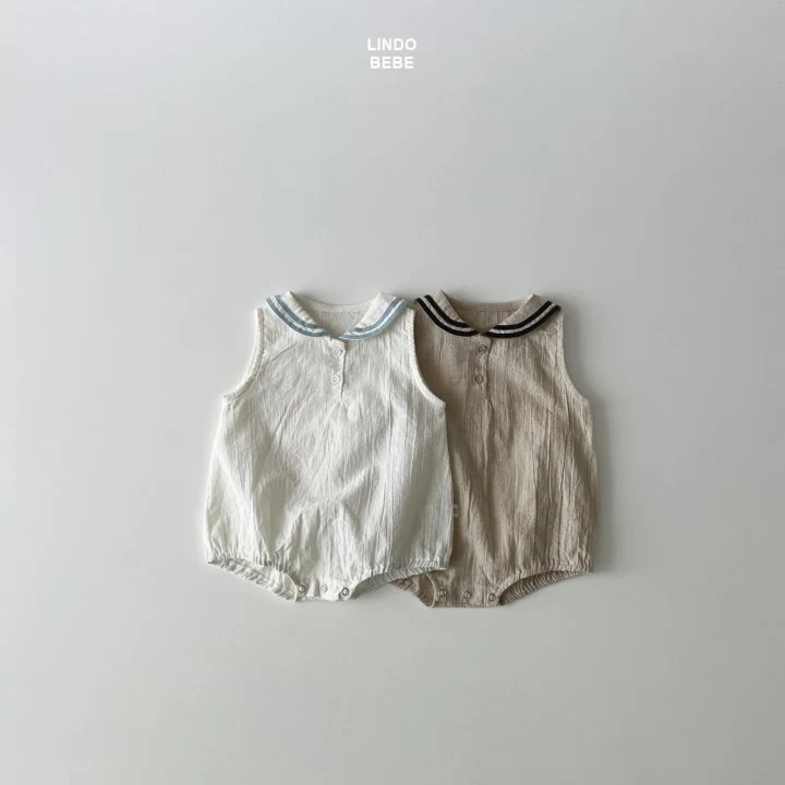 Lindo - Korean Baby Fashion - #babyootd - Bebe Sailor Linen Bodysuit - 2