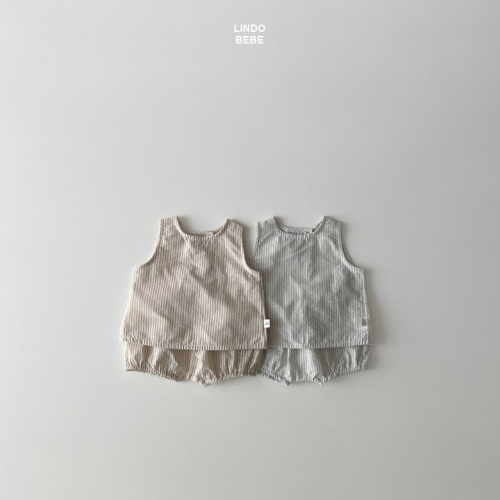 Lindo - Korean Baby Fashion - #babyootd - Bebe Summer Set (Back-Slit Sleeveless Blouse + Bloomer)