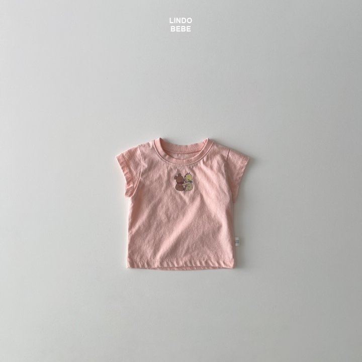 Lindo - Korean Baby Fashion - #babyootd - Bebe Hug Bear Short Sleeve Tee - 3