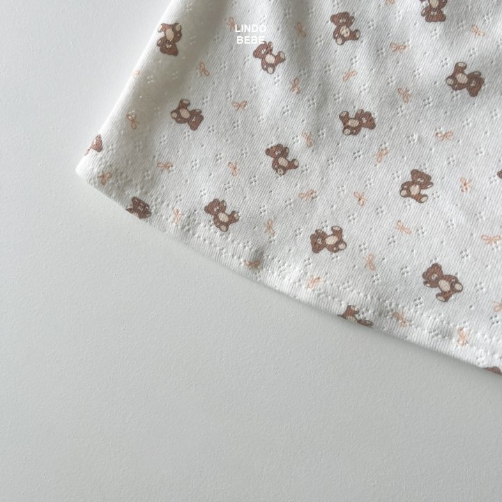 Lindo - Korean Baby Fashion - #babyootd - Bebe Bear Top Bottom Set - 2