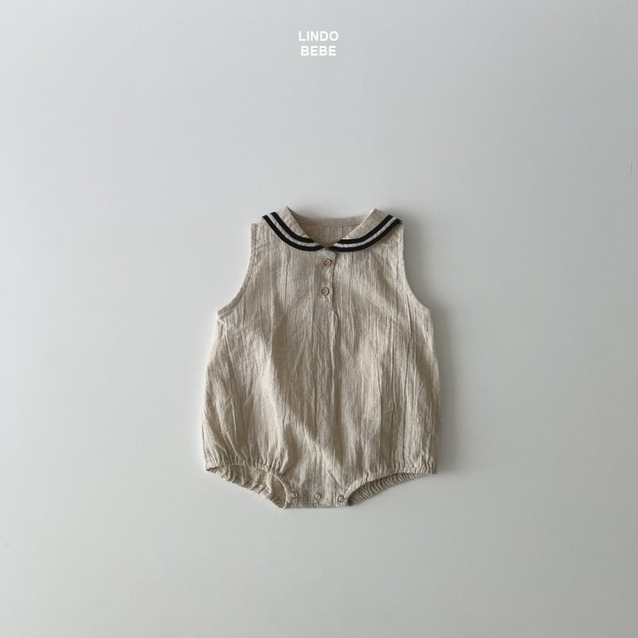 Lindo - Korean Baby Fashion - #babyoutfit - Bebe Sailor Linen Bodysuit - 4