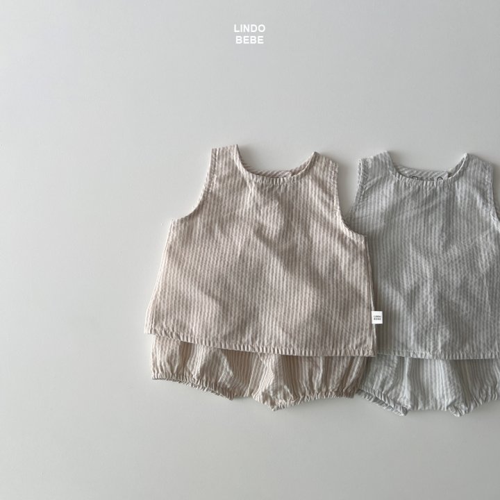 Lindo - Korean Baby Fashion - #babyoutfit - Bebe Summer Set (Back-Slit Sleeveless Blouse + Bloomer) - 2