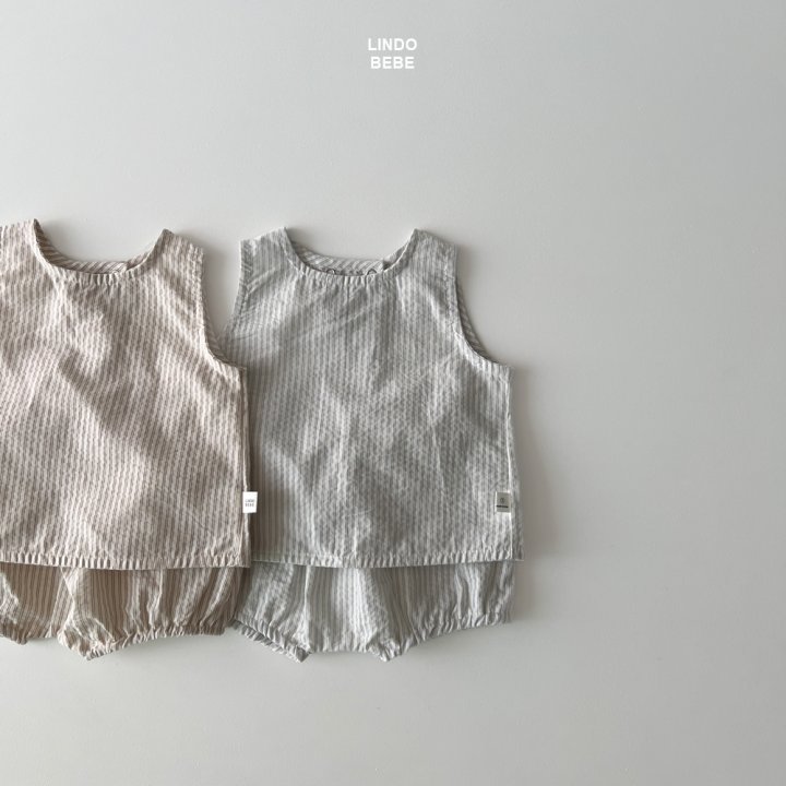Lindo - Korean Baby Fashion - #babyoutfit - Bebe Summer Set (Back-Slit Sleeveless Blouse + Bloomer) - 3