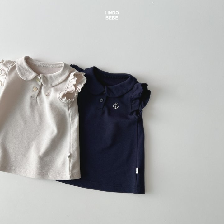 Lindo - Korean Baby Fashion - #babyoutfit - Bebe Marine Collar One-piece (Solid) - 5
