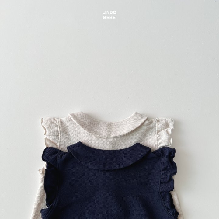 Lindo - Korean Baby Fashion - #babyoutfit - Bebe Marine Collar One-piece (Solid) - 6