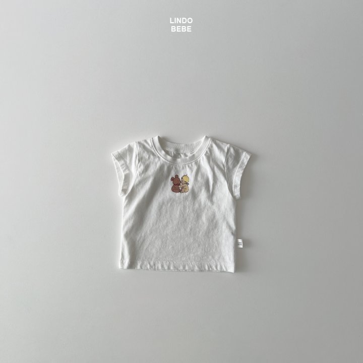Lindo - Korean Baby Fashion - #babyootd - Bebe Hug Bear Short Sleeve Tee - 4