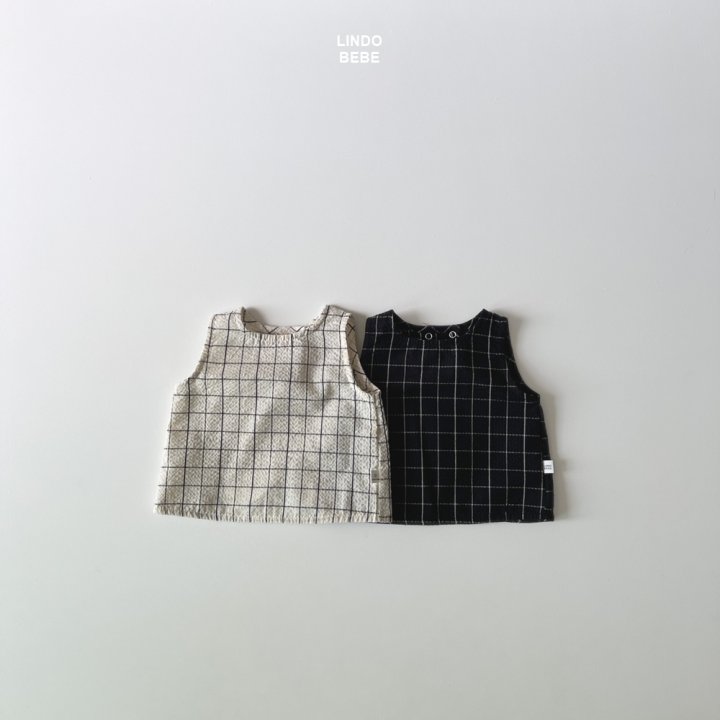 Lindo - Korean Baby Fashion - #babyoutfit - Bebe Modern Check Sleeveless Blouse