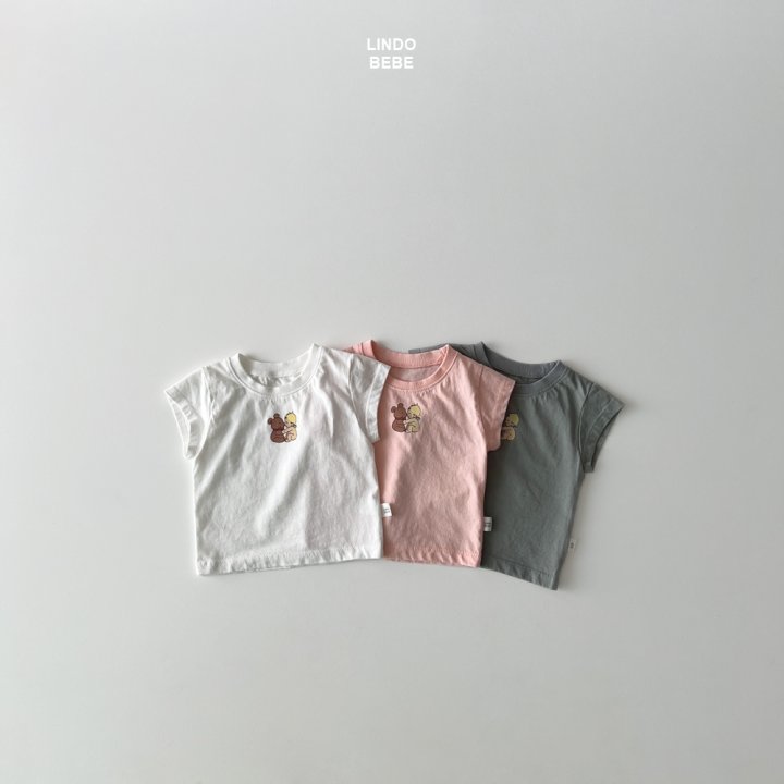 Lindo - Korean Baby Fashion - #babywear - Bebe Hug Bear Short Sleeve Tee - 6