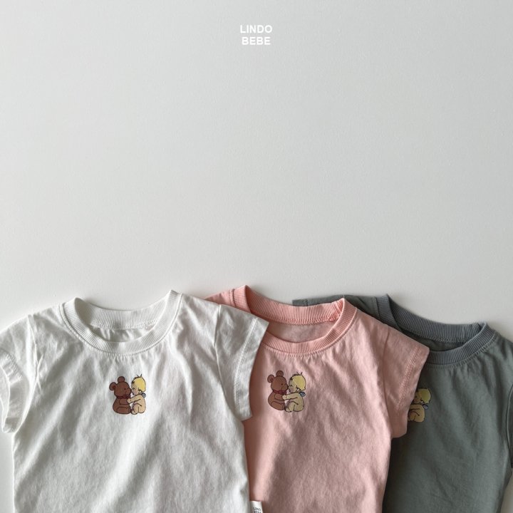 Lindo - Korean Baby Fashion - #onlinebabyboutique - Bebe Hug Bear Short Sleeve Tee - 7