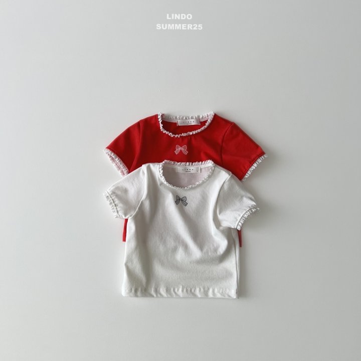 Lindo - Korean Baby Fashion - #onlinebabyshop - Lace Ribbon Tee
