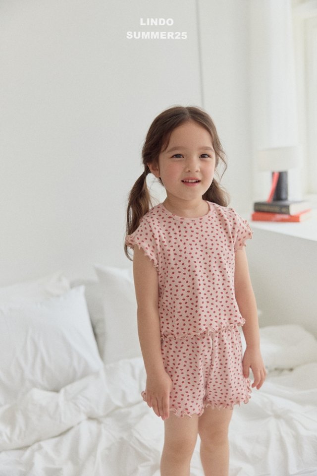 Lindo - Korean Baby Fashion - #onlinebabyshop - Strawberry Pajama Set - 10
