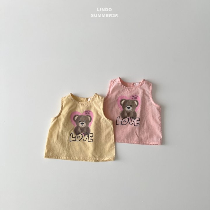 Lindo - Korean Baby Fashion - #smilingbaby - Love Bear Sleeveless