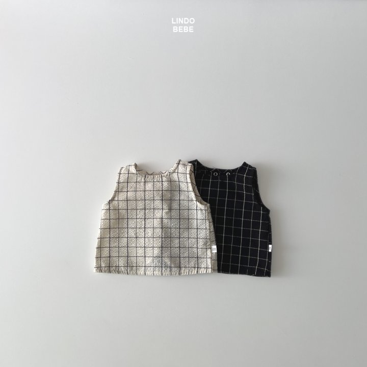 Lindo - Korean Baby Fashion - #smilingbaby - Bebe Modern Check Sleeveless Blouse - 5