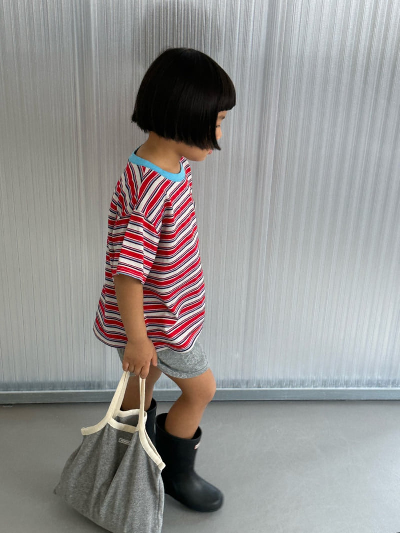 Little Normal - Korean Children Fashion - #kidsshorts - Multi Stripe Tee - 7