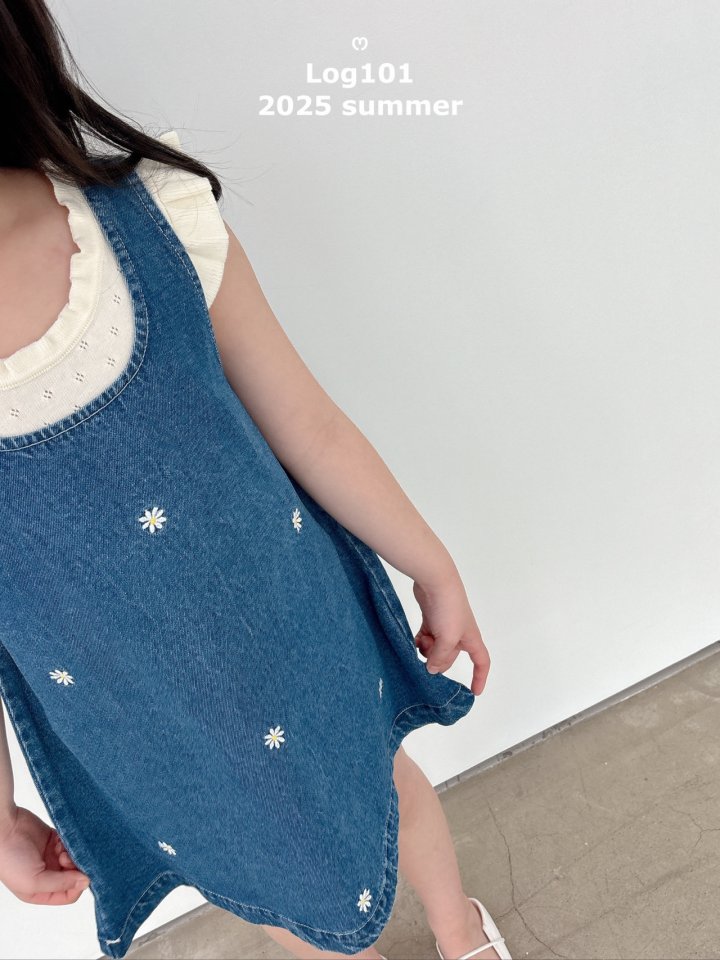 Log101 - Korean Children Fashion - #Kfashion4kids - Daisy Denim Dress - 7