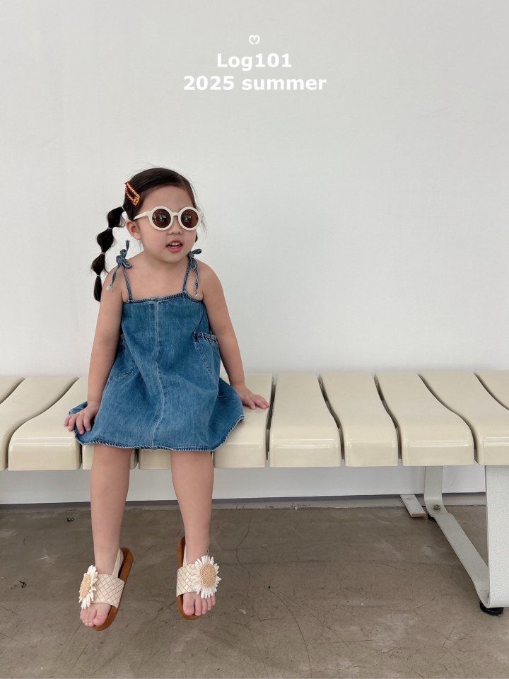 Log101 - Korean Children Fashion - #Kfashion4kids - Denim Strap Dress - 12