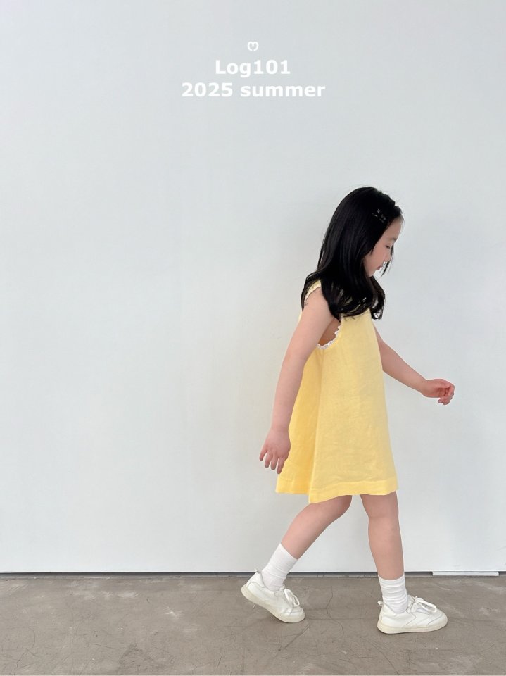 Log101 - Korean Children Fashion - #childofig - Linen Shirring Dress - 11