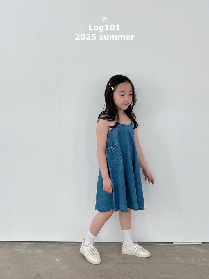 Log101 - Korean Children Fashion - #childofig - Denim Strap Dress - 3