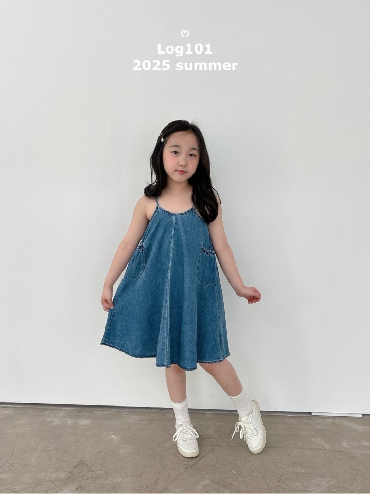 Log101 - Korean Children Fashion - #childrensboutique - Denim Strap Dress - 5